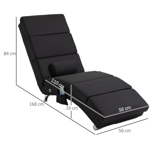 Fauteuil Relax Massant Chauffant Design Métal Chromé Tissu