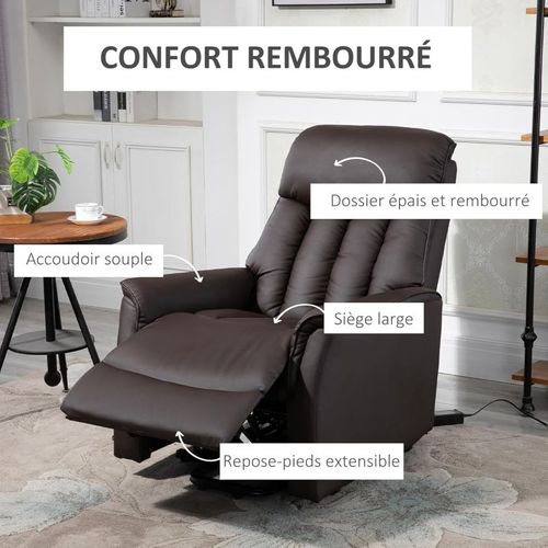 Fauteuil Releveur De Relaxation Revêtement Pu Tissu