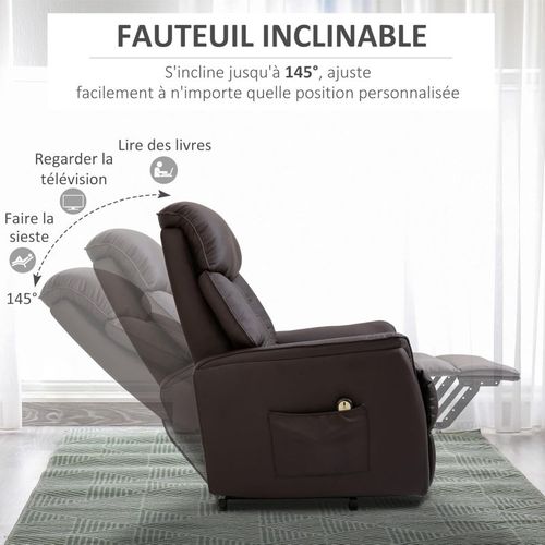 Fauteuil Releveur De Relaxation Revêtement Pu Tissu