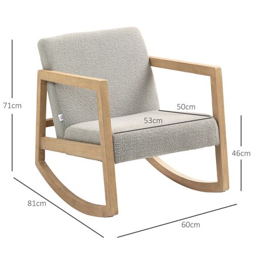Fauteuil Lounge à Bascule Bois Hévéa Effet Peau De Mouton