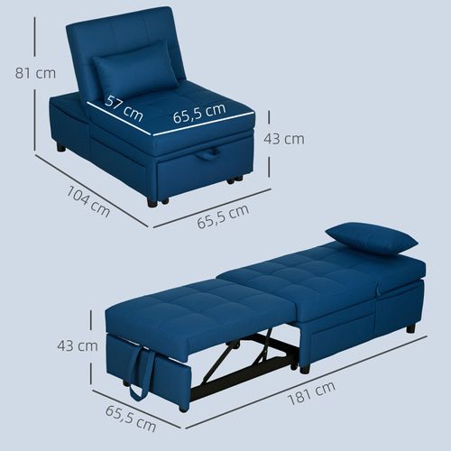 Chauffeuse Inclinable Réglable Tissu Effet Capitonné