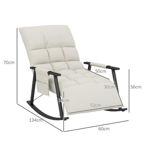 Fauteuil à Bascule Chesterfield Inclinable Repose-pied Réglable Grège