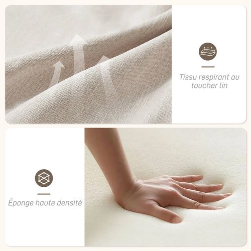 Fauteuil Lounge Style Nordique Bois Naturel Tissu Beige