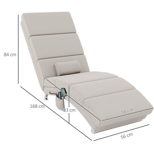 Fauteuil Relax Massant Chauffant Design Métal Chromé Tissu