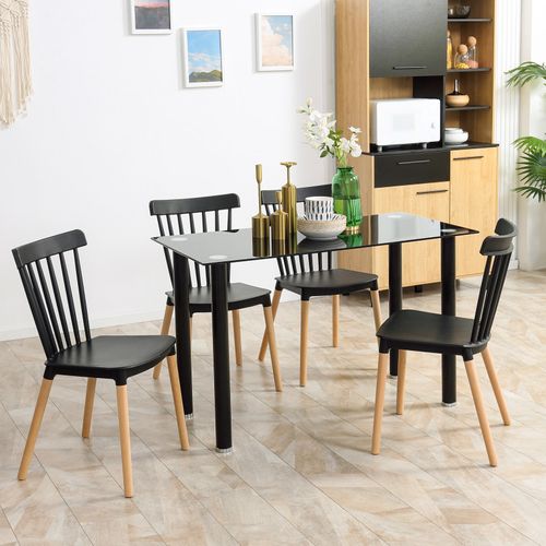 Lot De 4 Chaises De Salle à Manger Style Scandinave Piètement Bois Hêtre Pp