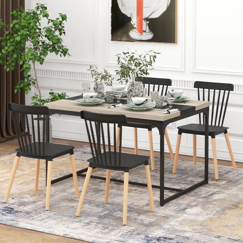 Lot De 4 Chaises De Salle à Manger Style Scandinave Piètement Bois Hêtre Pp