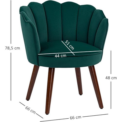 Fauteuil Design Coquillage Piètement Bois Hévéa Velours