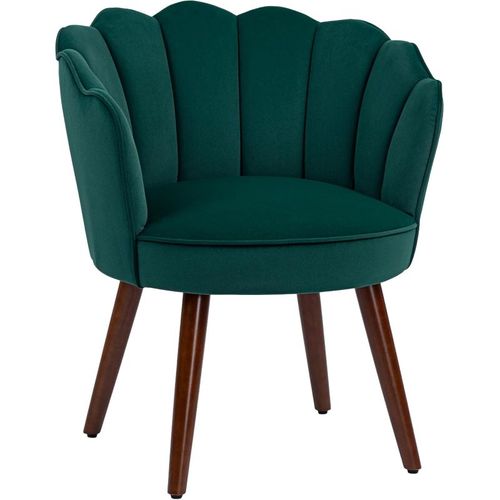 Fauteuil Design Coquillage Piètement Bois Hévéa Velours