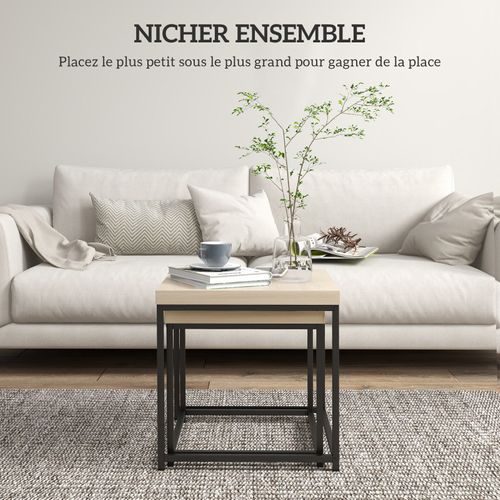 Lot De 3 Tables Basses Gigognes Carrées Encastrables