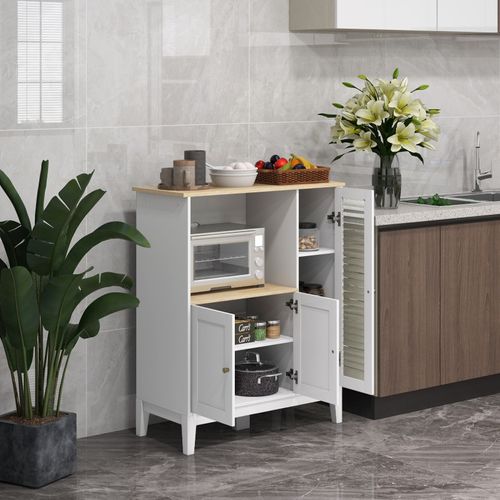 Buffet Style Classique Chic 3 Portes 3 Étagères Niche Petit Électroménager