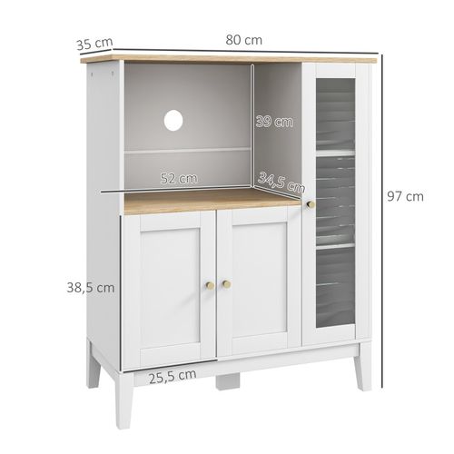 Buffet Style Classique Chic 3 Portes 3 Étagères Niche Petit Électroménager