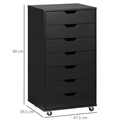 Caisson Bureau 7 Tiroirs - Dim. 47,5l X 39,5l X 90h Cm