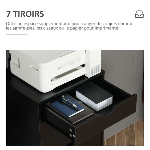 Caisson Bureau 7 Tiroirs - Dim. 47,5l X 39,5l X 90h Cm