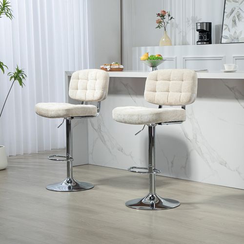 Lot De 2 Tabourets De Bar Zelie Noir Et Beige