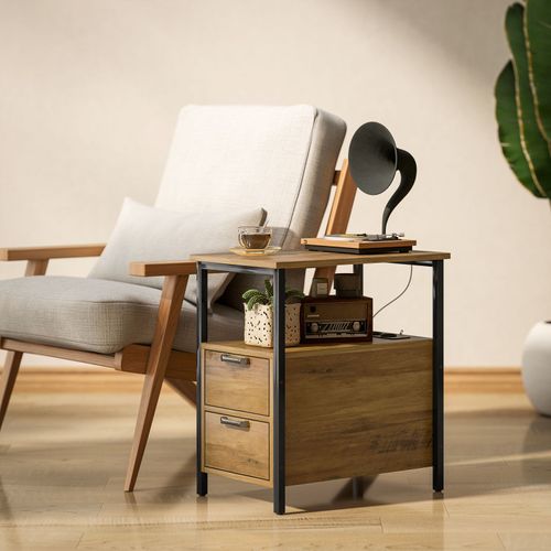 Table Basse Port USB Et Double Prise Starky Bois