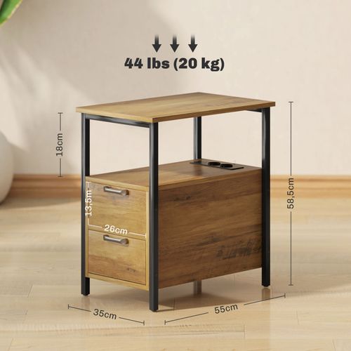Table Basse Port USB Et Double Prise Starky Bois