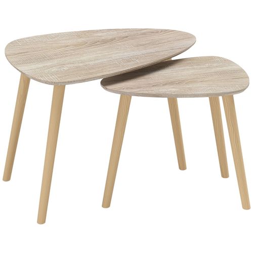 Lot De 2 Tables Basses Gigognes Anglet Bois Naturel