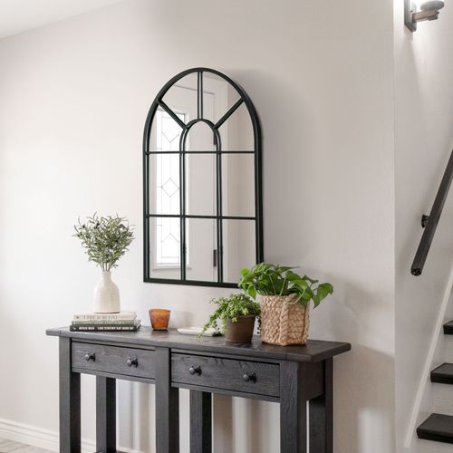 Miroir Mural Style Verrière Faggia Noir