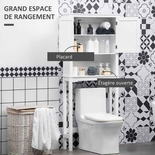 Meuble Wc Dessus De Toilette Pardy Blanc