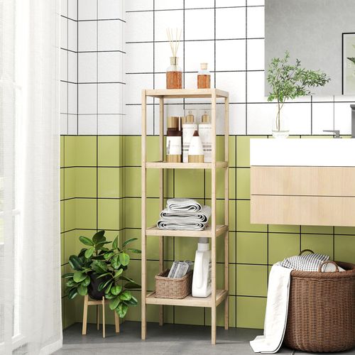 Etagère Salle De Bain 4 Niveaux Alina Bambou