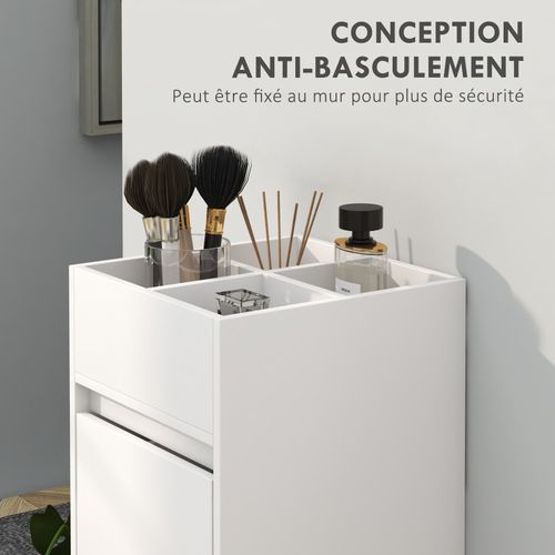 Meuble De Salle De Bain à Roulettes Corina Blanc