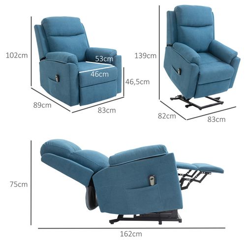 Fauteuil Releveur Luigi Bleu