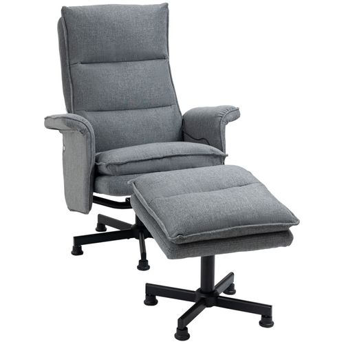 Fauteuil De Massage Avec Repose-pieds Keiran Gris