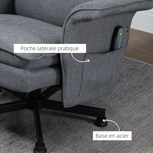 Fauteuil De Massage Avec Repose-pieds Keiran Gris