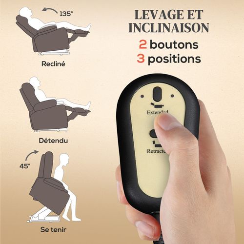 Fauteuil Releveur Massant Chauffant Ilias Marron