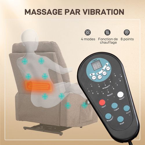Fauteuil Releveur Massant Chauffant Ilias Marron