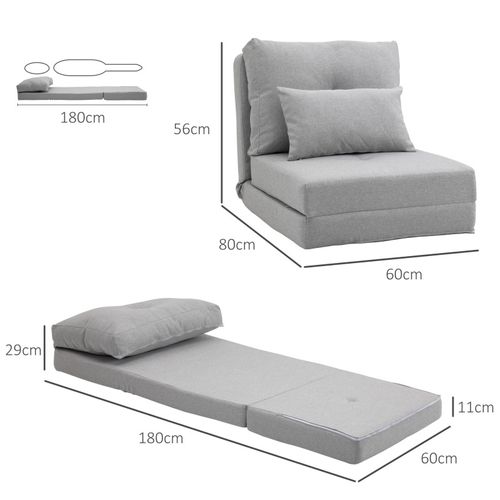 Chauffeuse Dossier Inclinable Avec Coussin Molina Gris