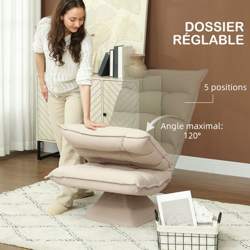 Fauteuil Relax Inclinable Suzon Beige