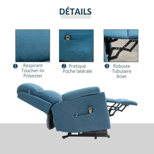 Fauteuil Releveur Relaxation Arthuro Bleu
