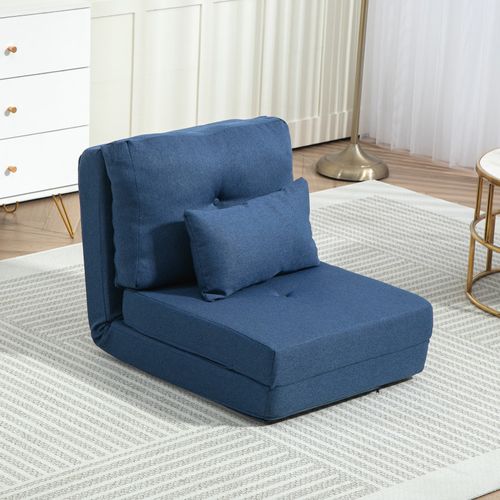 Chauffeuse Dossier Inclinable Avec Coussin Albina Bleu Foncé