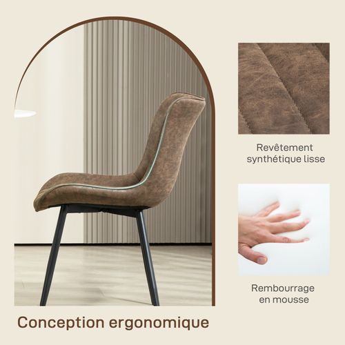 Lot De 2 Chaises Design Envy Marron