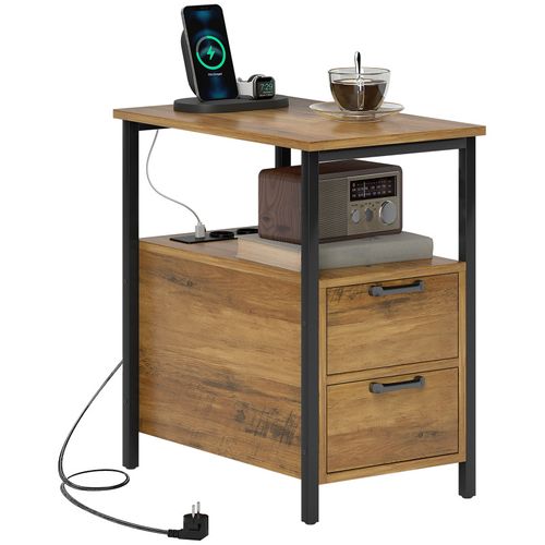 Table Basse Port USB Et Double Prise Stacy Bois