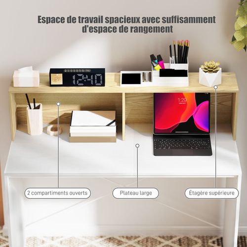 Table Informatique Jeddy Blanc Et Bois