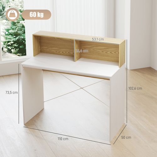 Table Informatique Jeddy Blanc Et Bois