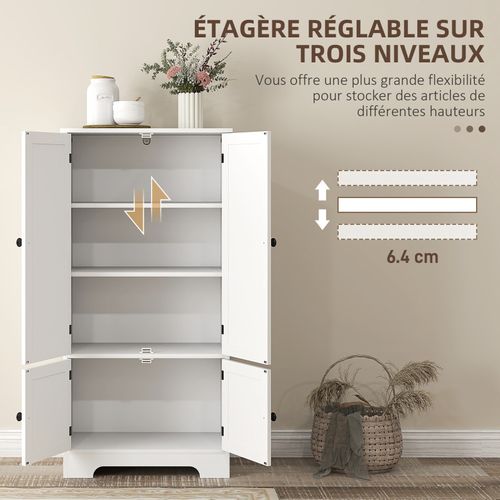 Buffet Armoire De Rangement Eddy Blanc