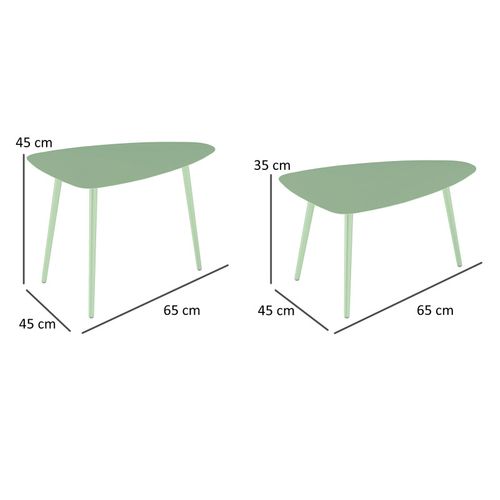 Tables Basses Gigognes De Jardin Zady Vertes