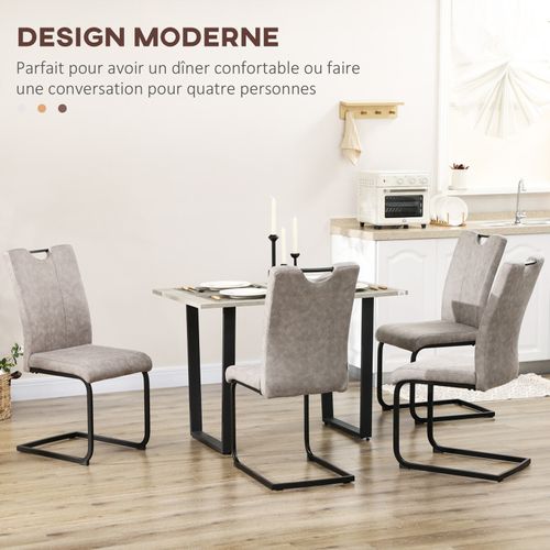 Lot De 4 Chaises Magda Gris Et Noir