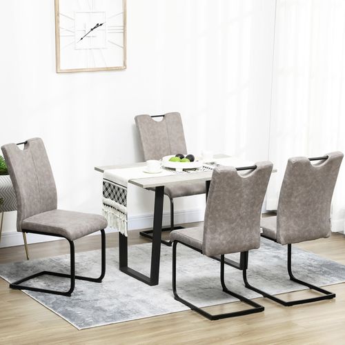 Lot De 4 Chaises Magda Gris Et Noir