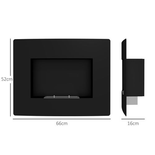 Cheminée Bioéthanol Encastrable Astra Noire