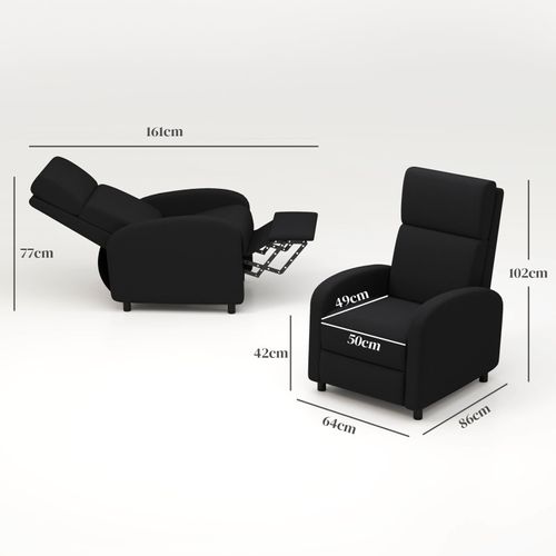 Fauteuil Relax Inclinable Leiko Noir