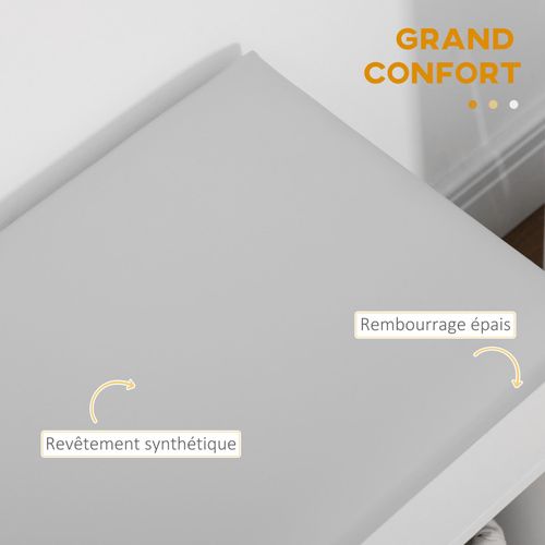 Banc à Chaussures Roddy Blanc Et Gris