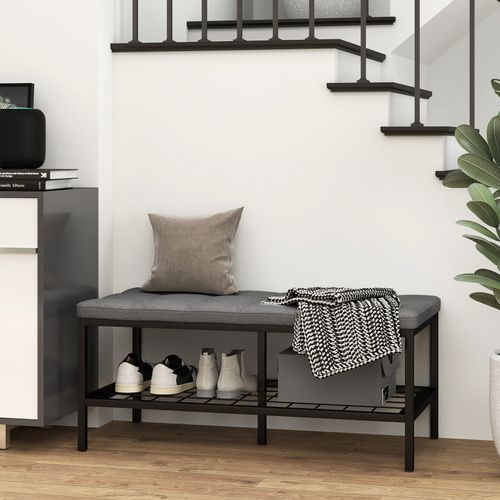 Banc à Chaussures Braky Gris Et Noir
