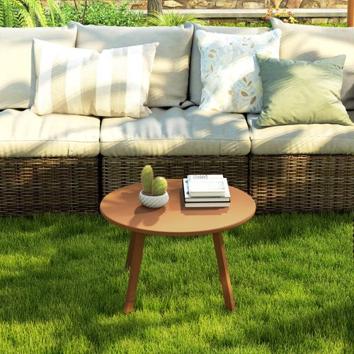 Table Ronde Basse De Jardin 70 X 42 Cm Elios Rouille