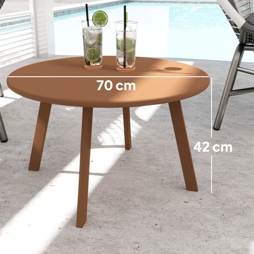 Table Ronde Basse De Jardin 70 X 42 Cm Elios Rouille