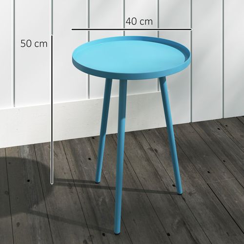 Table Ronde Basse De Jardin 40 Cm Tinos Bleue