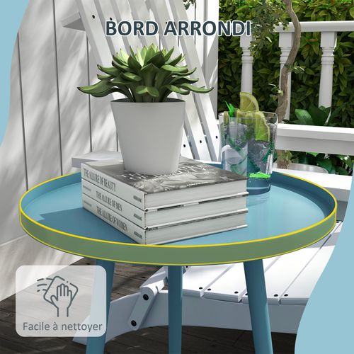 Table Ronde Basse De Jardin 40 Cm Tinos Bleue